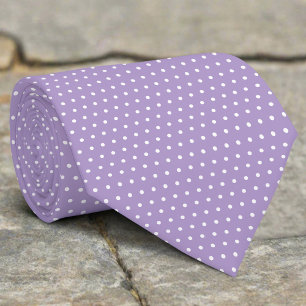 Cravate Petits Points Blancs Sur Violet Style Arrière - pl