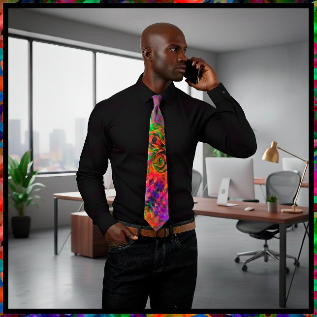 Cravate [Phantasmagoria] Couleurs tordues (Bring fun back to the office with this striking tie that commands attention.)