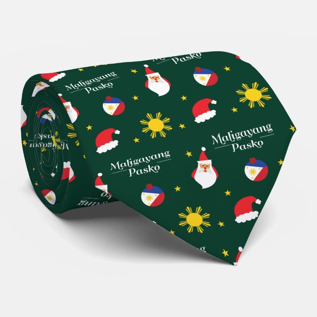 Cravate Philippines Noël Maligayang Pasko Tagalog (Roulé)