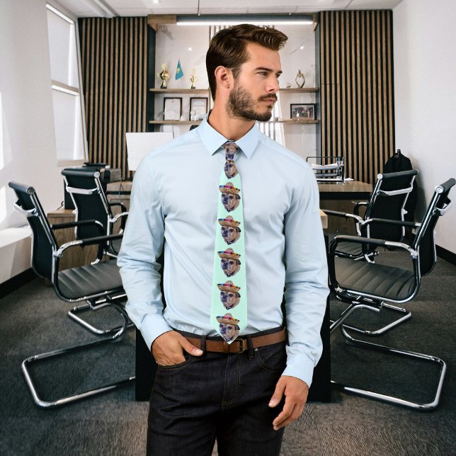 Cravate Photo Brown Dog Face Chug (Créateur téléchargé)