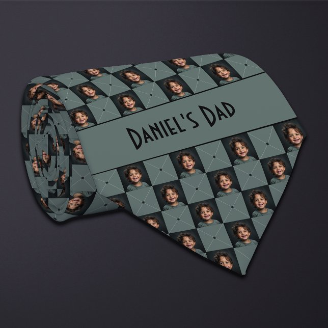 Cravate Photo Moss Green À damiers (Créateur téléchargé)