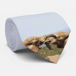 Cravate Photographie africaine de la faune Elephant Tussle