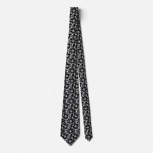 Cravate Photographie noir floral Paisley Design Motif