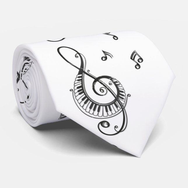 cravate "PIANO MUISCAL NOTES GALORE" (Roulé)