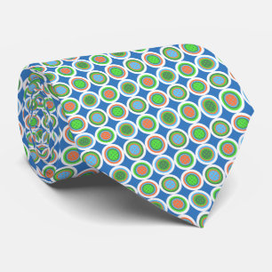 Cravate Pickleball Summer Polka Dot Orange Green Blue Ball