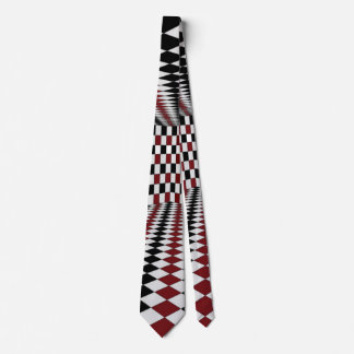 Cravate Pièce à carreaux rouge blanc noir à haut contraste