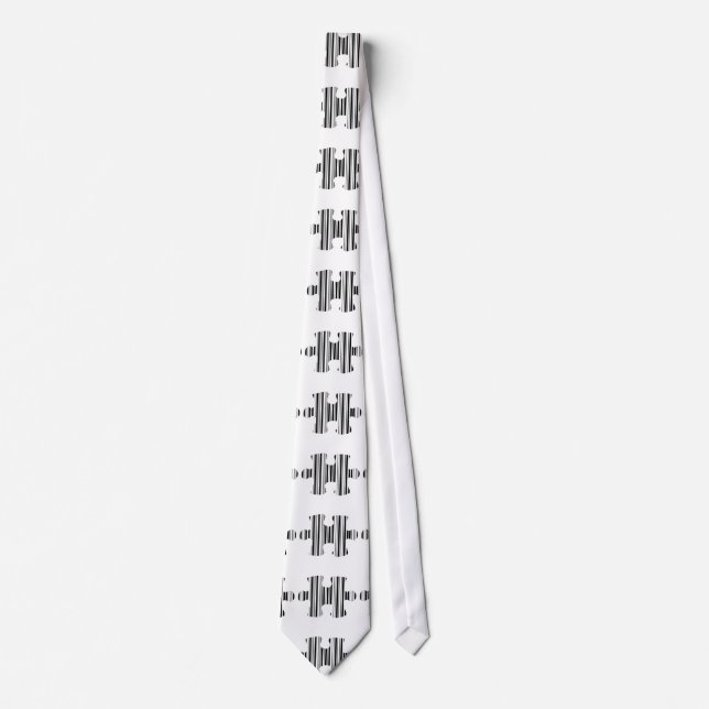 Cravate Pièce de puzzle en forme de code-barres motif de d (Devant)