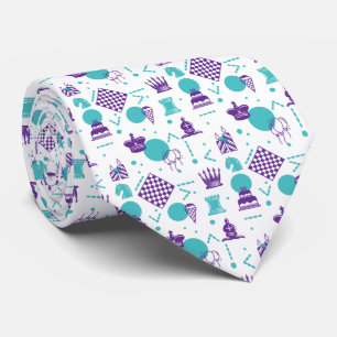 Cravate Pièces du joueur d'échecs - Motif d'art de fête