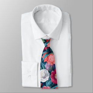 Cravate Pierre rouge, rose et blanche et fleurs de lys