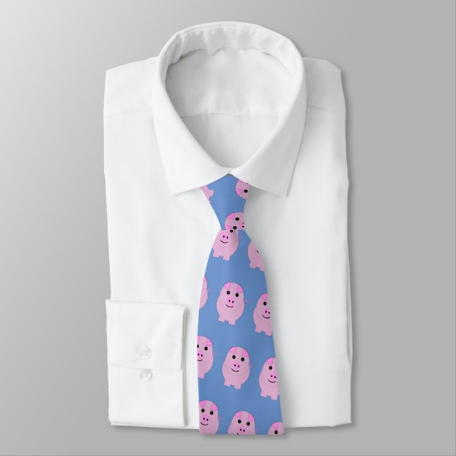 Cravate Pigeon rose rond (Attaché)