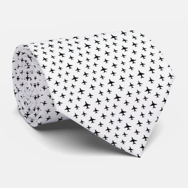 Cravate Pilot Faux Soie | Style Concepteur de Micro Avion (Roulé)