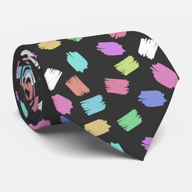 Cravate Pinceau de peinture contours, pinceaux colorés (Roulé)