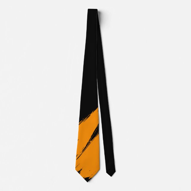 Cravate Pinceau orange Arrière - plan noir moderne #2 (Devant)