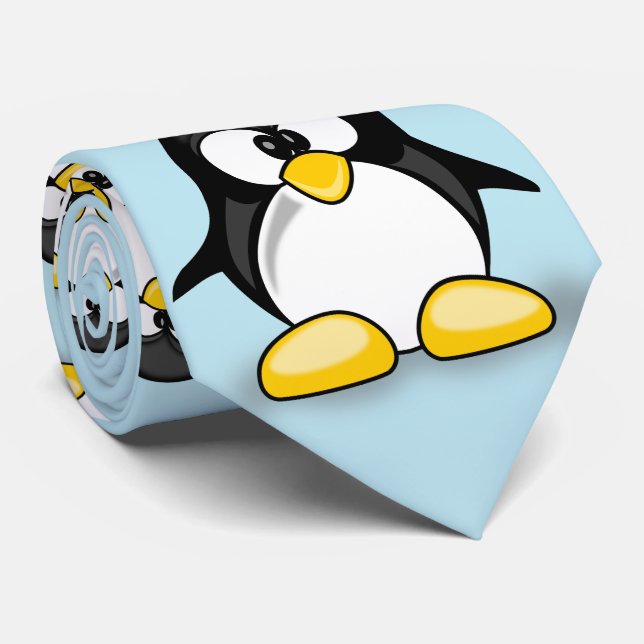 Cravate pingouin mignon doux de bande dessinée (Roulé)