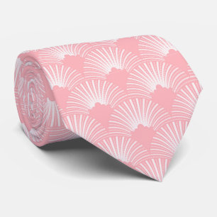 Cravate Pink and white Art Deco pattern 2 Neck Tie