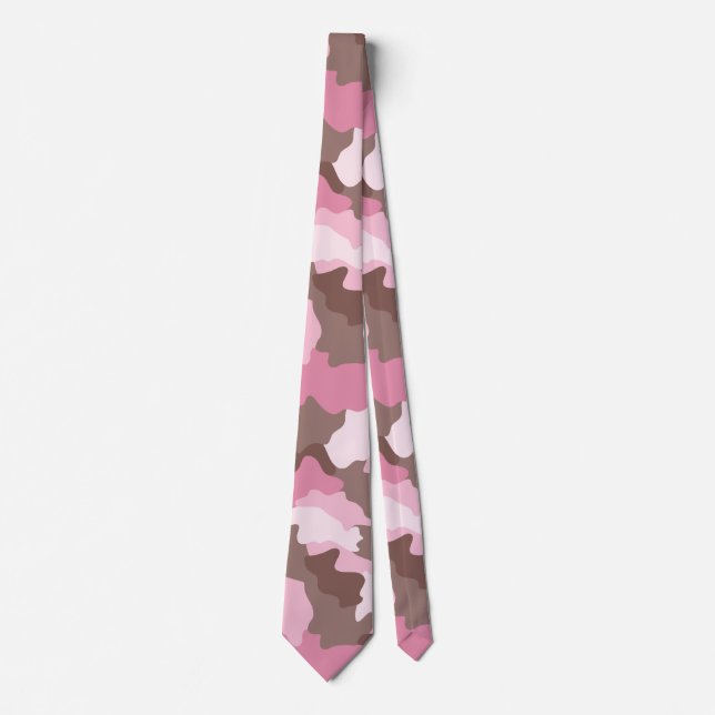 Cravate Pink Camo Camouflage  Pattern (Devant)