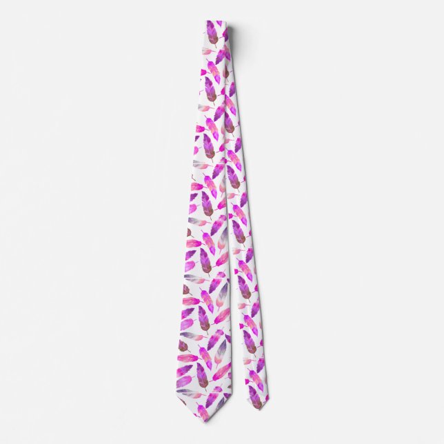 Cravate Pink Flamingo Feathers Neck Tie (Devant)
