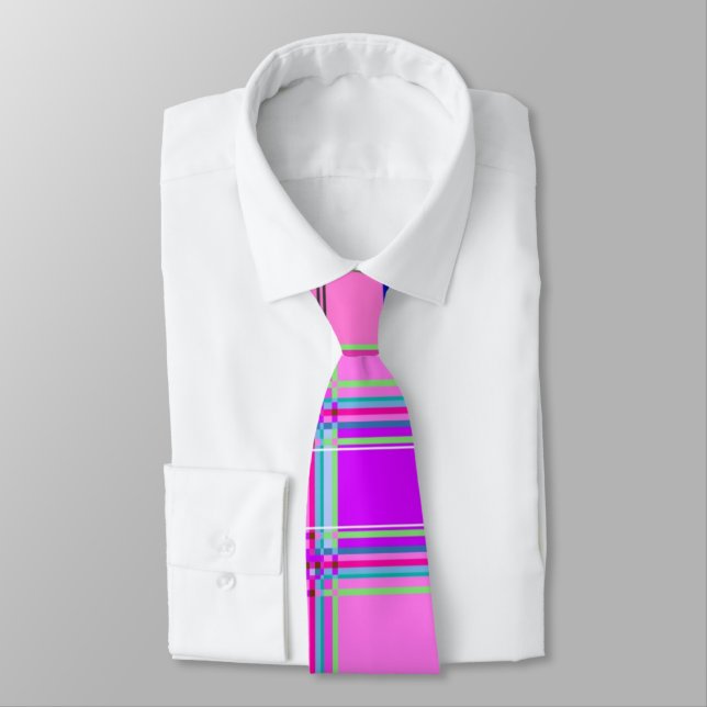 Cravate Pink tartan Fabric Pattern Cloth Madras (Attaché)