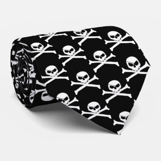 Cravate Pirate crâne et os croisés