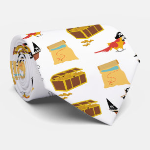 Cravate Pirate Ship Treasure Motif à thème de coffre