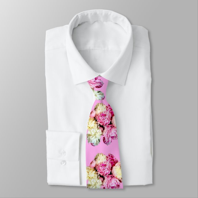 Cravate Pivoine Florale (Attaché)