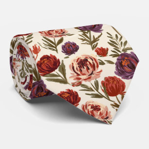 Cravate Pivoines Floral Garçon d'Honneur Mariage Classique