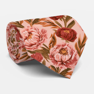 Cravate Pivoines Floral Garçons d'Honneur Mariage au Bord