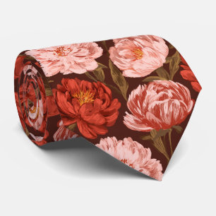 Cravate Pivoines Floral Meilleur Homme Mariage Fantaisie 
