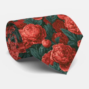 Cravate Pivoines Floral Oncle Commencement