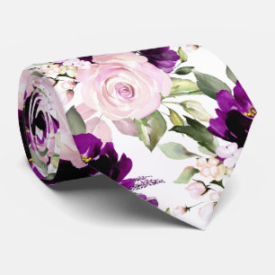 Cravate PixDezine H2 Fleurs Roses Magenta Blush