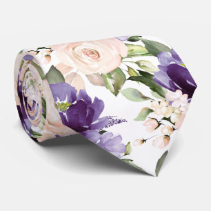 Cravate PixDezine H2 Fleurs Violet Violet Violet Blush Ros