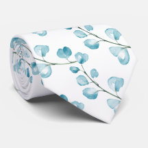 PixDezines Aquarelle Méditerranéen Bleu Eucalyptus