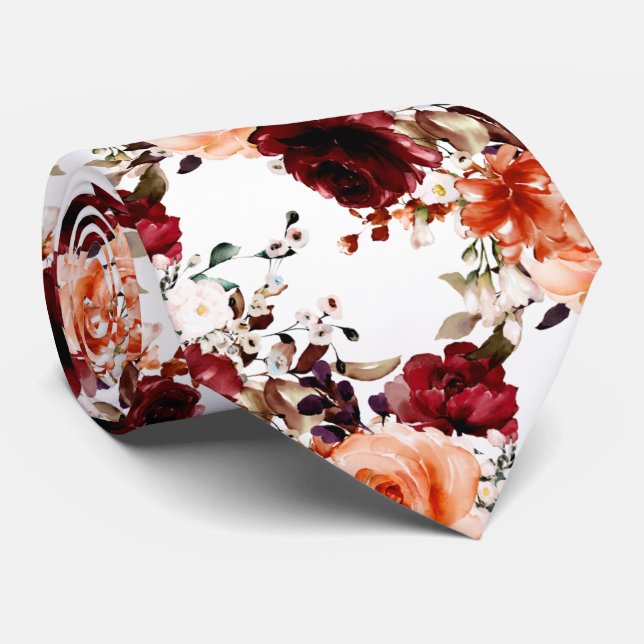Cravate PixDezines Automne Rose n Peonies do-it-yourself A (Roulé)