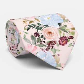 Cravate PixDezines Blush Dusty Blue H2 Botanique