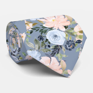 Cravate PixDezines Blush Dusty Blue H2 Botanique