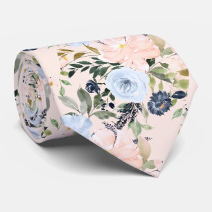 Cravate PixDezines Blush Dusty Blue H2 Botanique