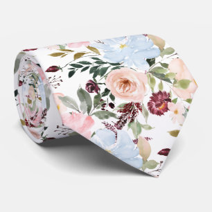 Cravate PixDezines Blush Dusty Blue H2 Botanique