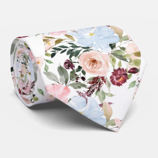 Cravate PixDezines Blush Dusty Blue H2 Botanique