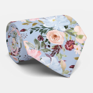 Cravate PixDezines Blush Dusty Blue H2 Botanique