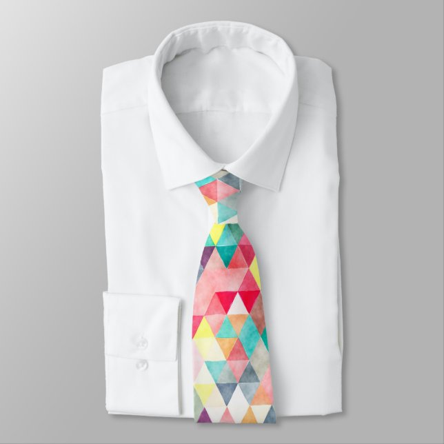 Cravate PixDezines Boho Géométrique/triangles ajustables (Attaché)