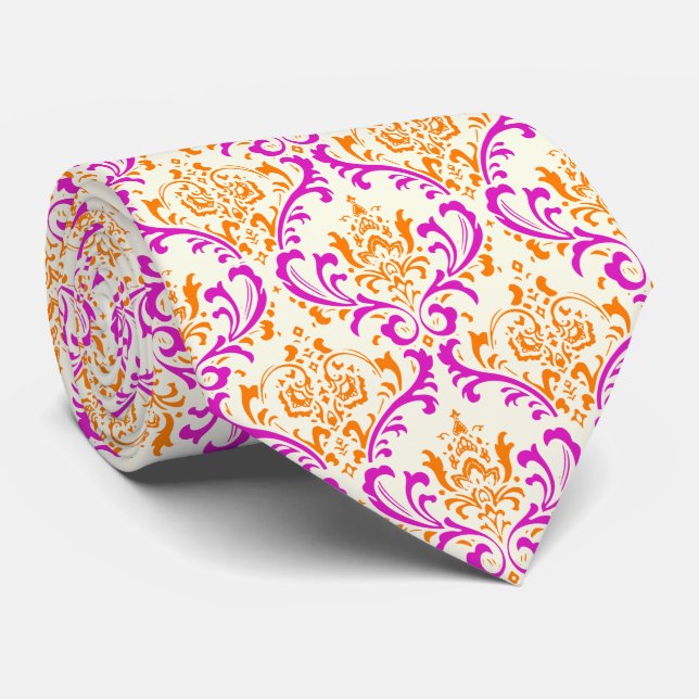 Cravate PixDezines damas rossi fond DIY (Roulé)