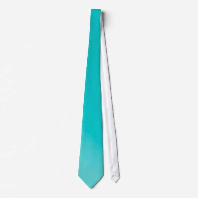 Cravate PixDezines Dégradé de paon sarcelle, couleur DIY (Devant)