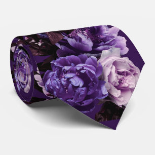 Cravate PixDezines Fleurs Fraîches DIY Moody Fond