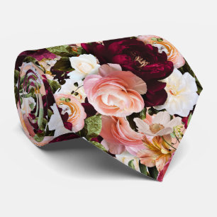 Cravate PixDezines Fleurs Fraîches DIY Moody Fond