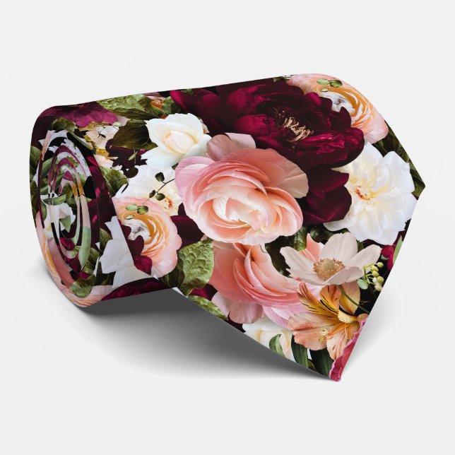 Cravate PixDezines Fleurs fraîches humeur Fond DIY (Roulé)