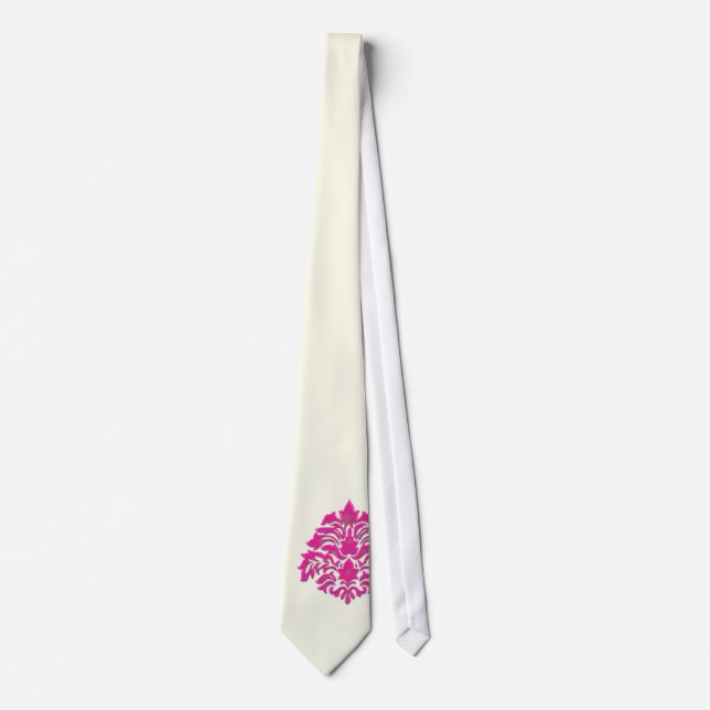 Cravate PixDezines Florentius Damask/Crème/DO-IT-YOURSELF (Devant)