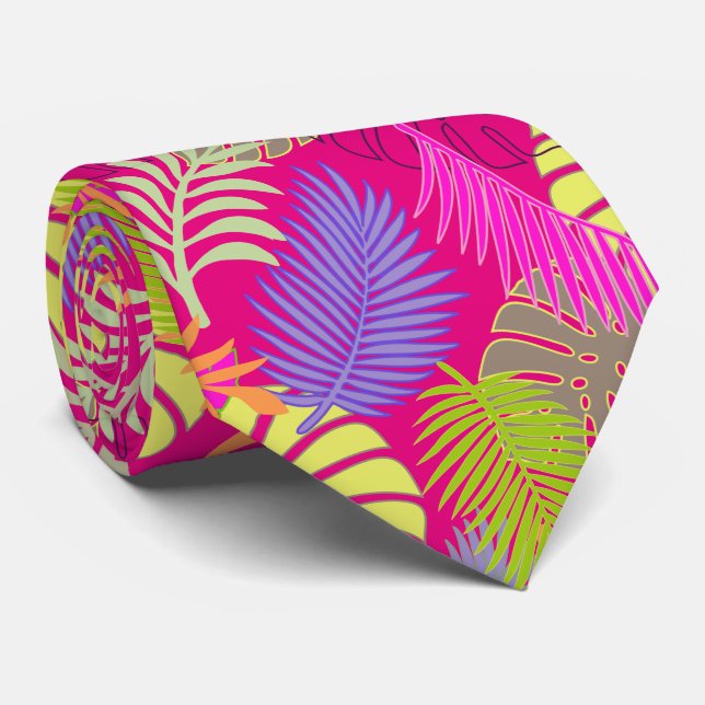 Cravate PixDezines forêt tropicale/fond DIY (Roulé)