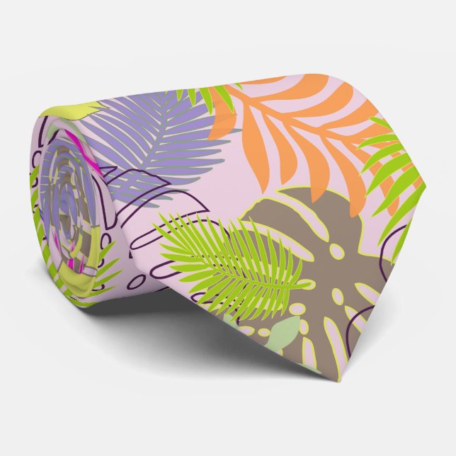 Cravate PixDezines forêt tropicale/fond DIY (Roulé)