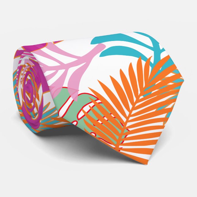 Cravate PixDezines Forêt tropicale/Monstera/Fond DIY (Roulé)