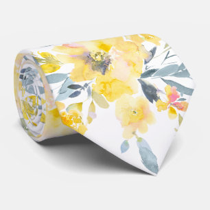 Cravate PixDezines H2 Fleurs de Printemps Roses Jaunes